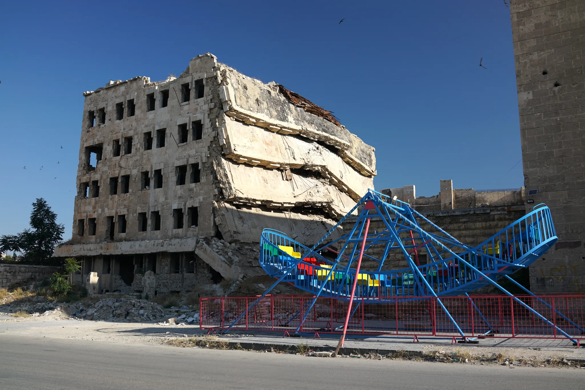 some destroyed building